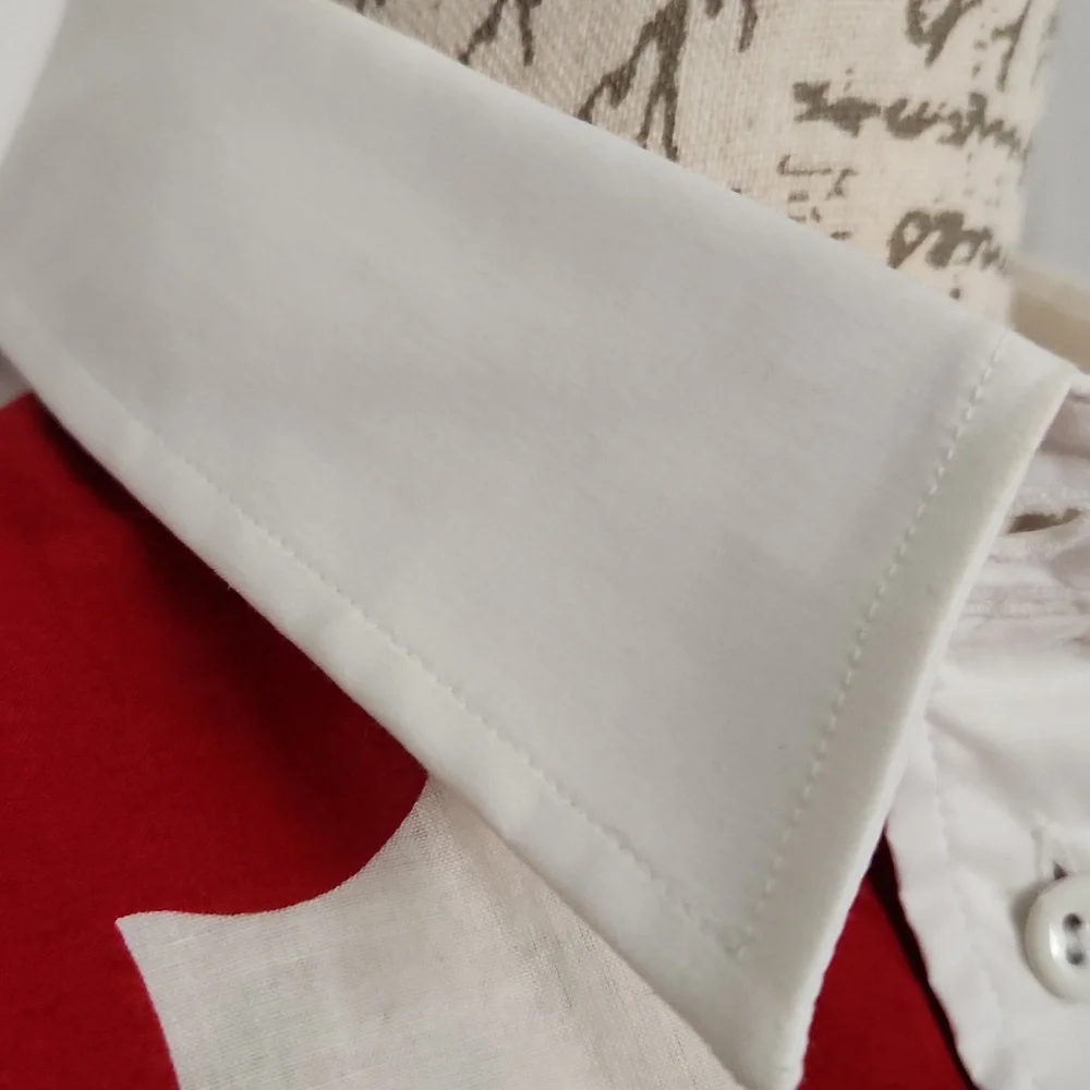 Dolce & Gabbana Red and White Cuffed Sleeve Button Down Shirt Size 42, 6US - Picture 6 of 10